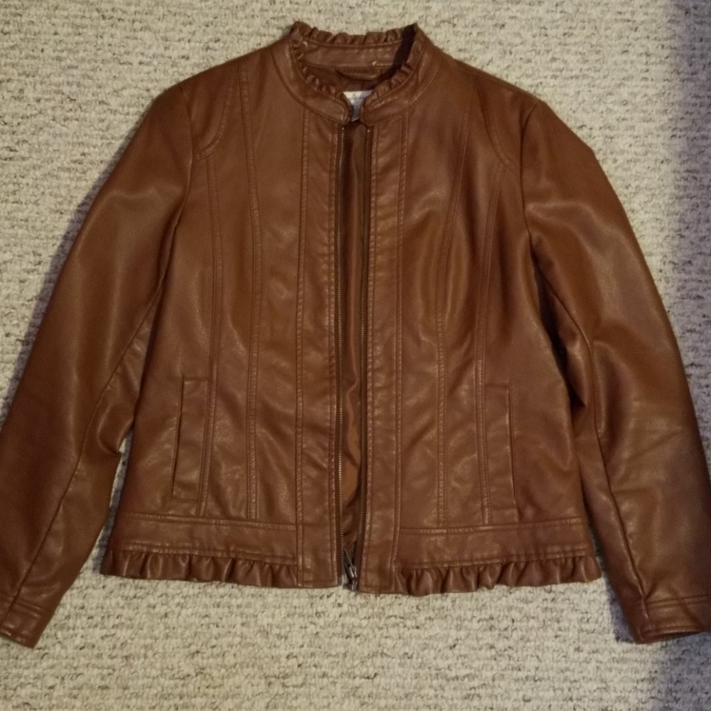 CHRISTOPHER & BANKS Faux Leather Jacket size S